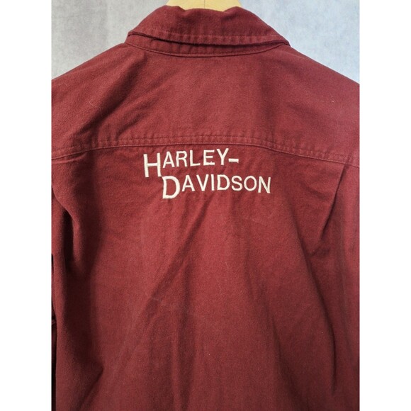 Vintage Red Head Harley Davidson Thick Flannel Shirt Mens XL Tall Button Down - Picture 10 of 12